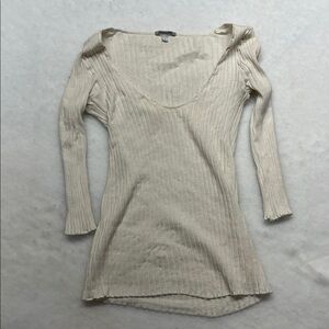 Intimissimi ribbed boatneck/U neck long/ 3/4 sleeve shirt